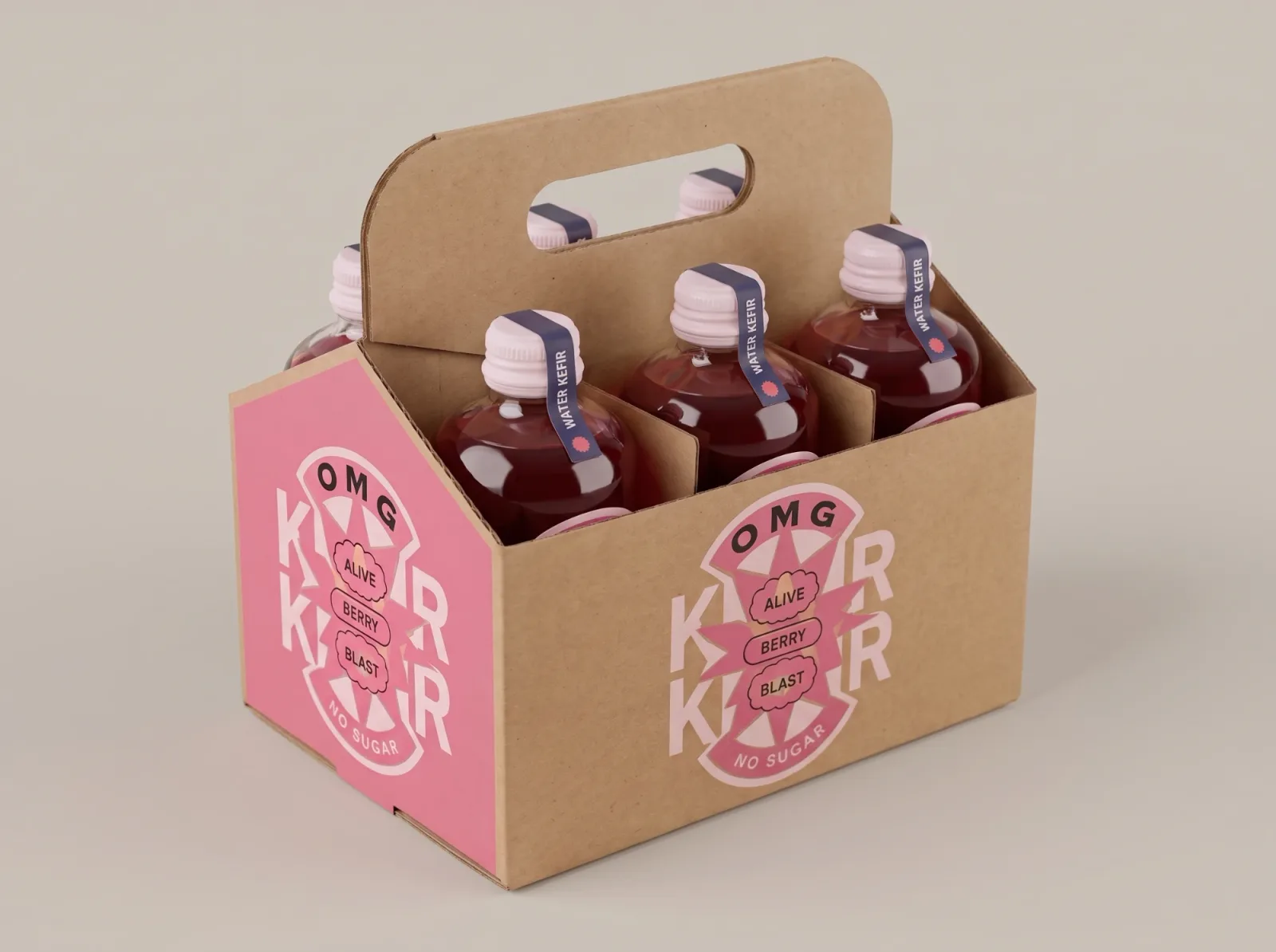 6-pack OMG ALIVE BERRY BLAST, šest lahví 500 ml v kartonovém nosiči