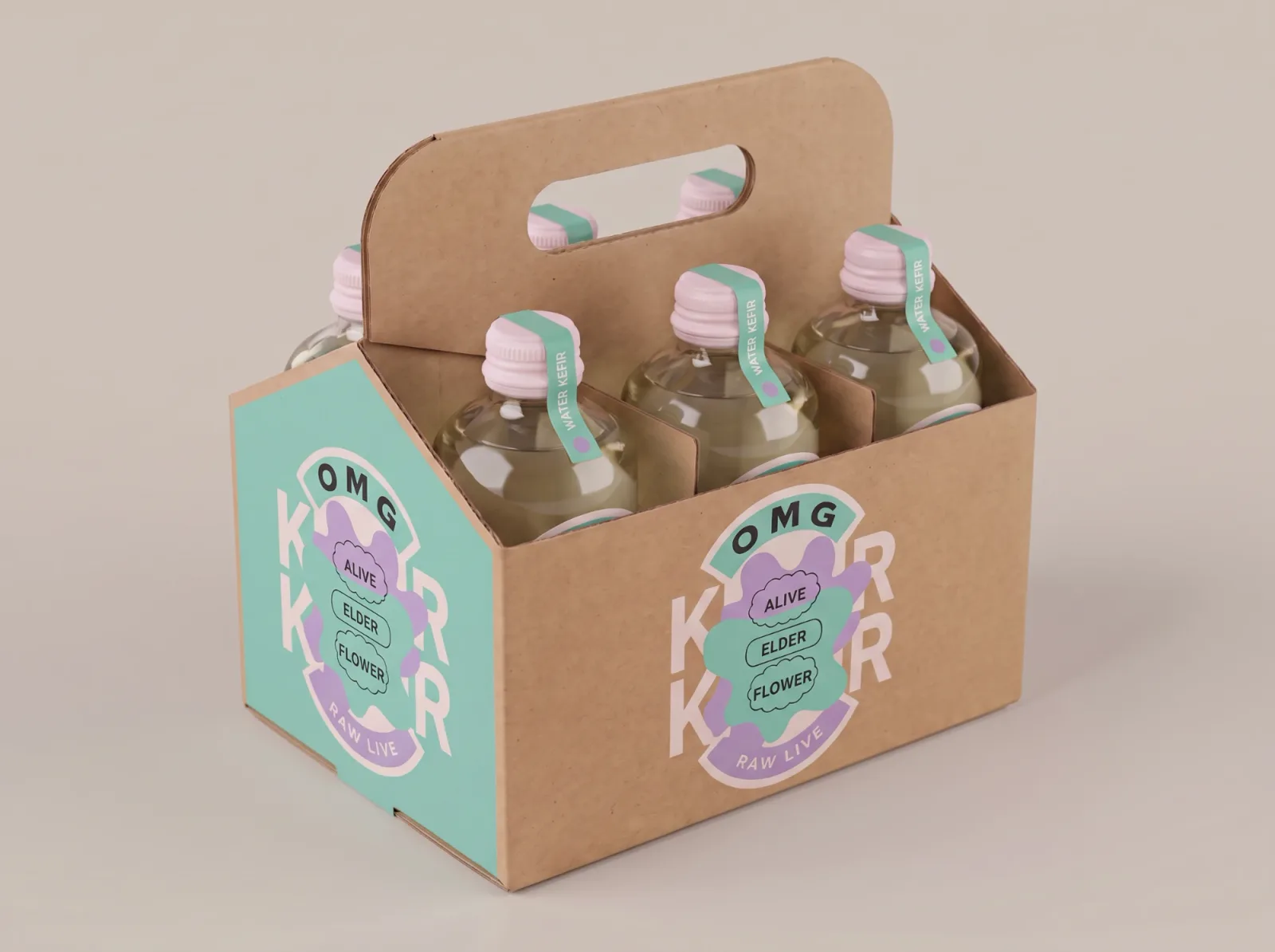 6-pack OMG ALIVE ELDER FLOWER, šest lahví 500 ml v kartonovém nosiči